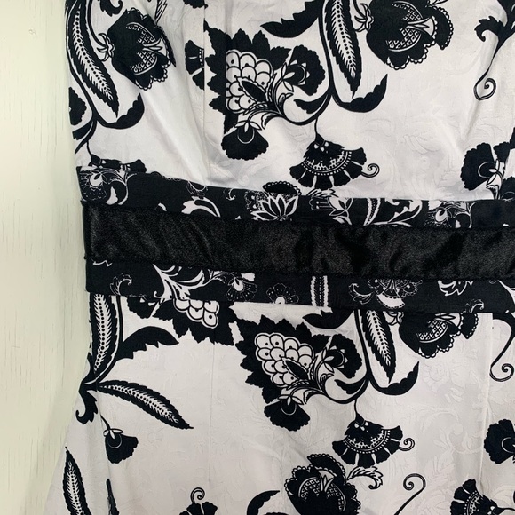 Womens black white cache dress - Picture 4 of 6